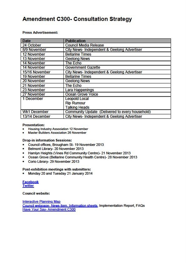 C300 Consultation Strategy
