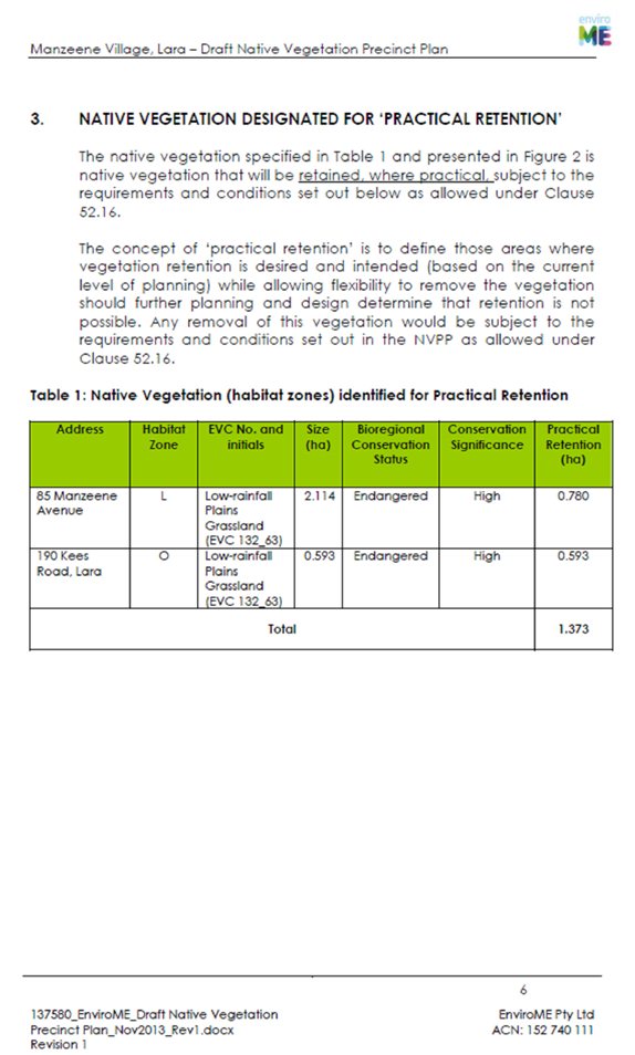Manzeene Village Lara - Draft Native Vegetation Precinct Plan - Page 6