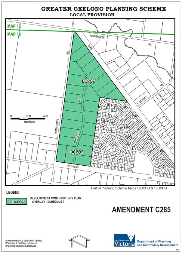 Local Provision - Amendment C285 - Development Contributions Plan Overlay (Schedule 7)