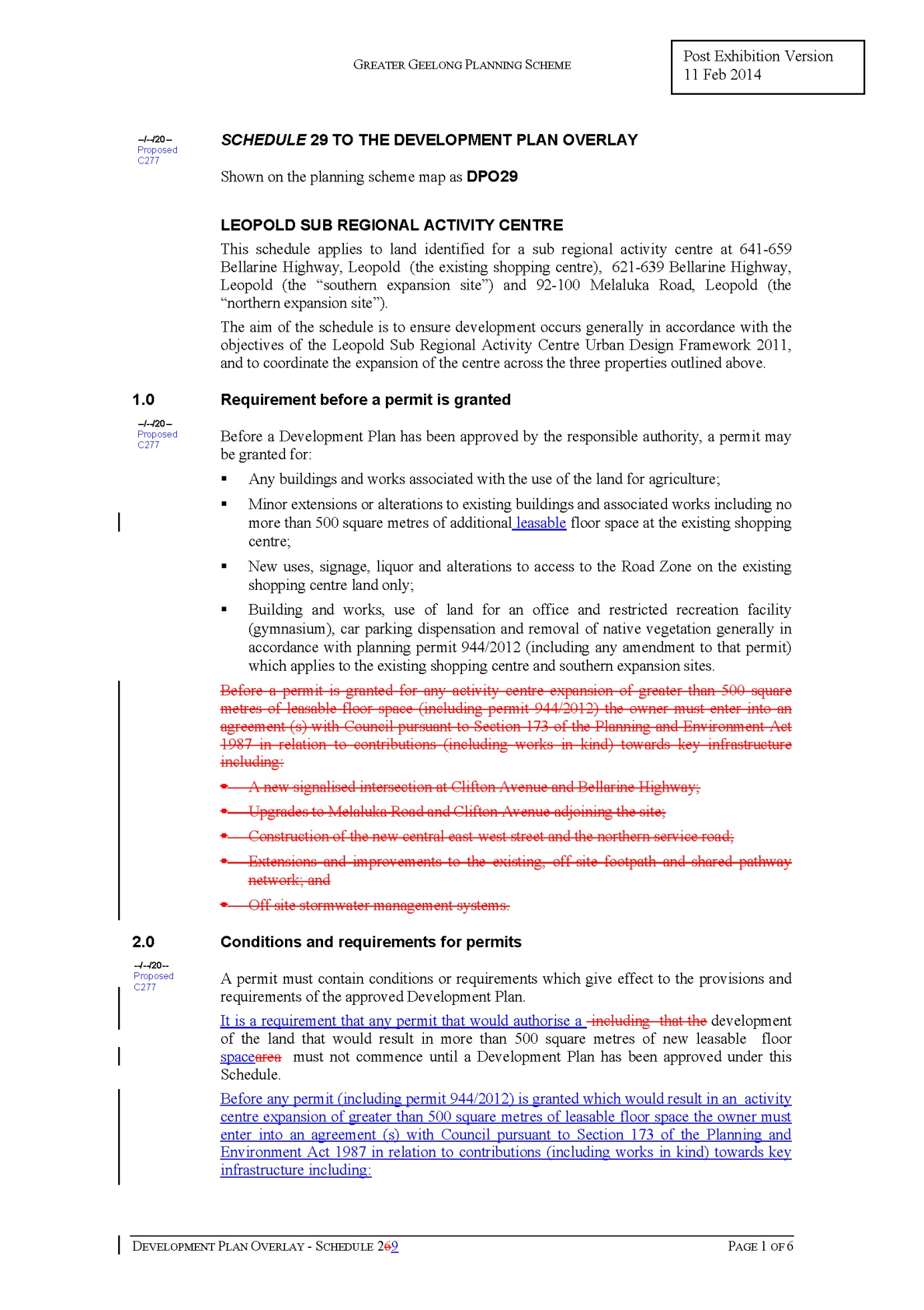 Schedule 28 to the Development Plan Overlay page 1 of 6