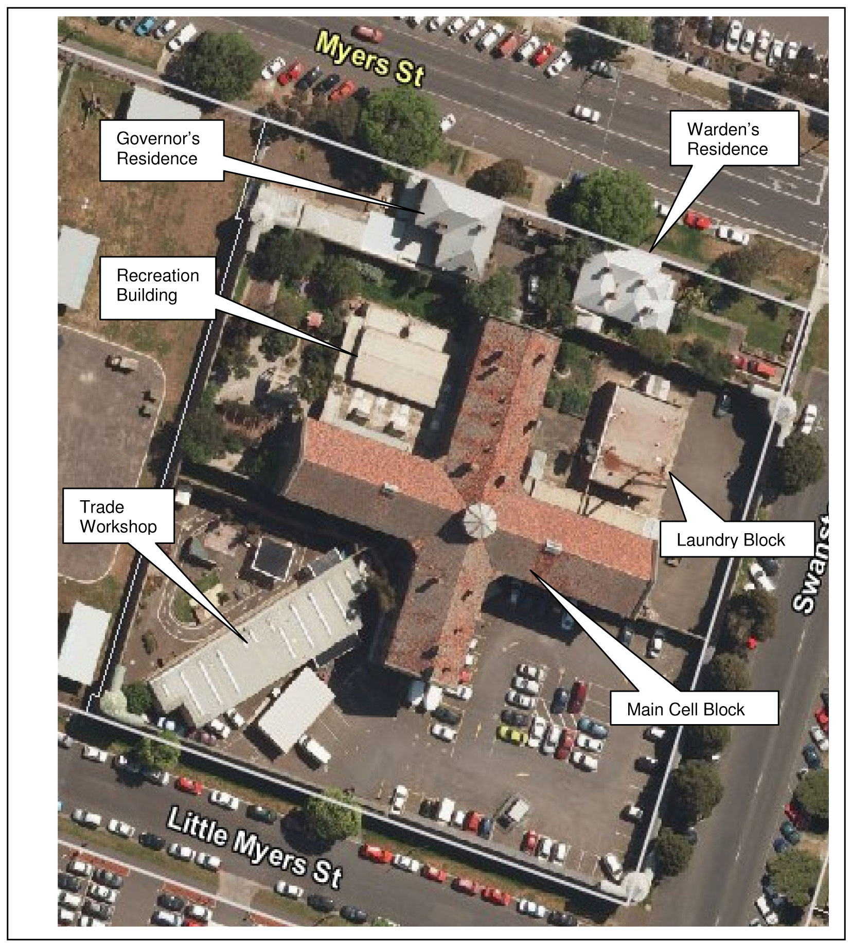 Aerial Image Old Geelong Gaol