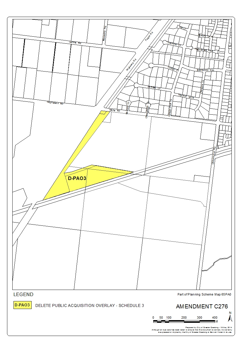 Proposed deletion of Public Acquisition Overlay 3 (PAO3)