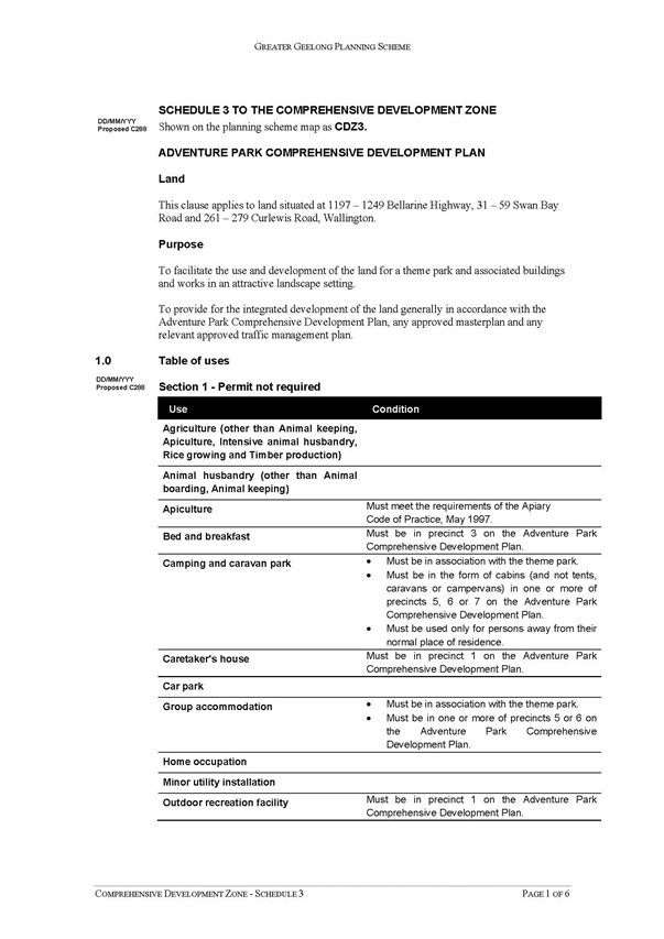 Schedule 3 to the  Comprehensive Development Aone - Page 1 of 6
