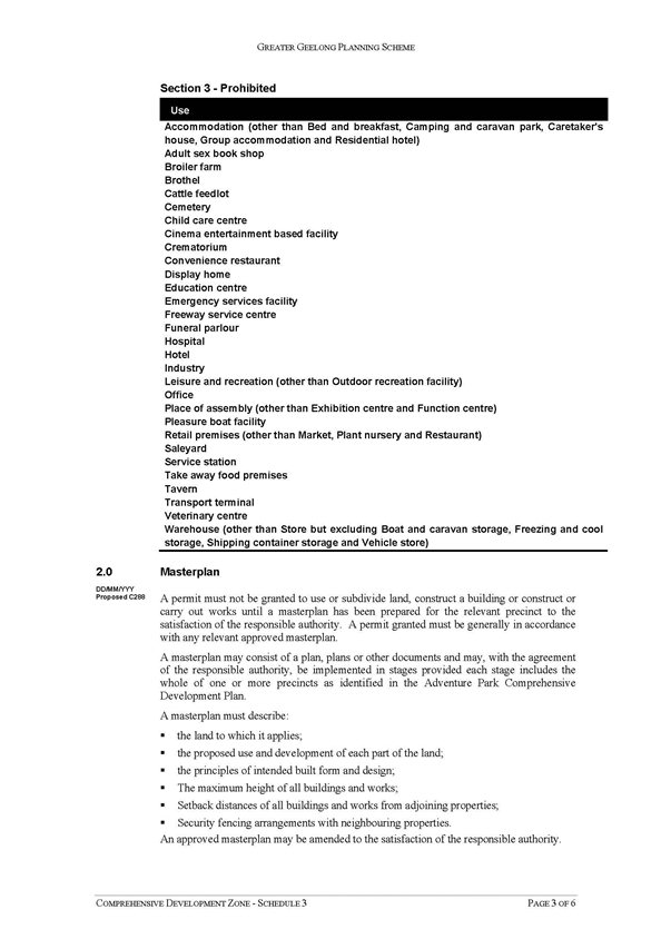 Schedule 3 to the  Comprehensive Development Aone - Page 3 of 6