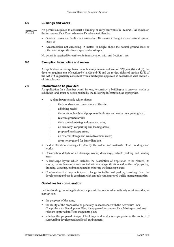 Schedule 3 to the  Comprehensive Development Aone - Page 5 of 6