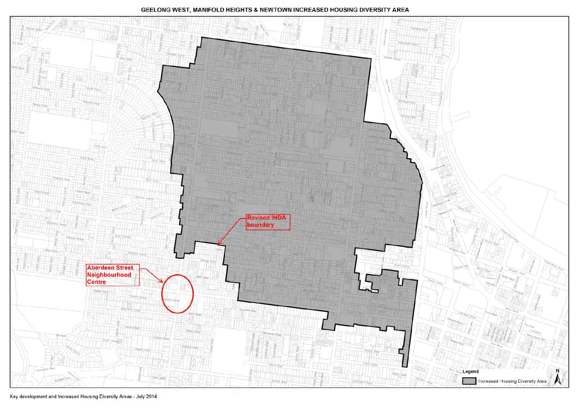 Key development and increased housing diversity areas - July 2014