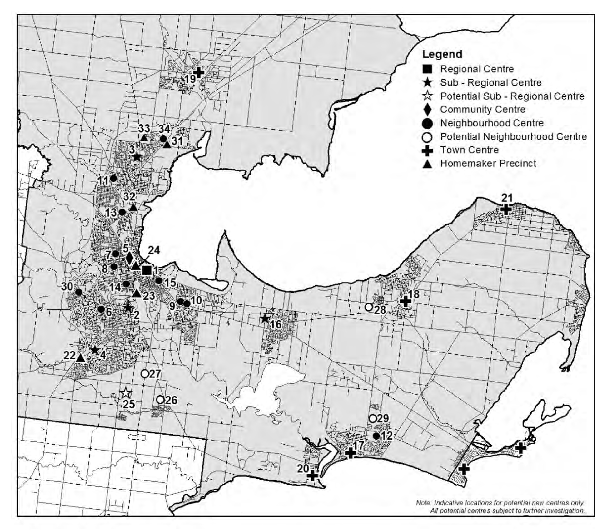 City of Greater Geelong Retail Activity Centre Hierarchy map