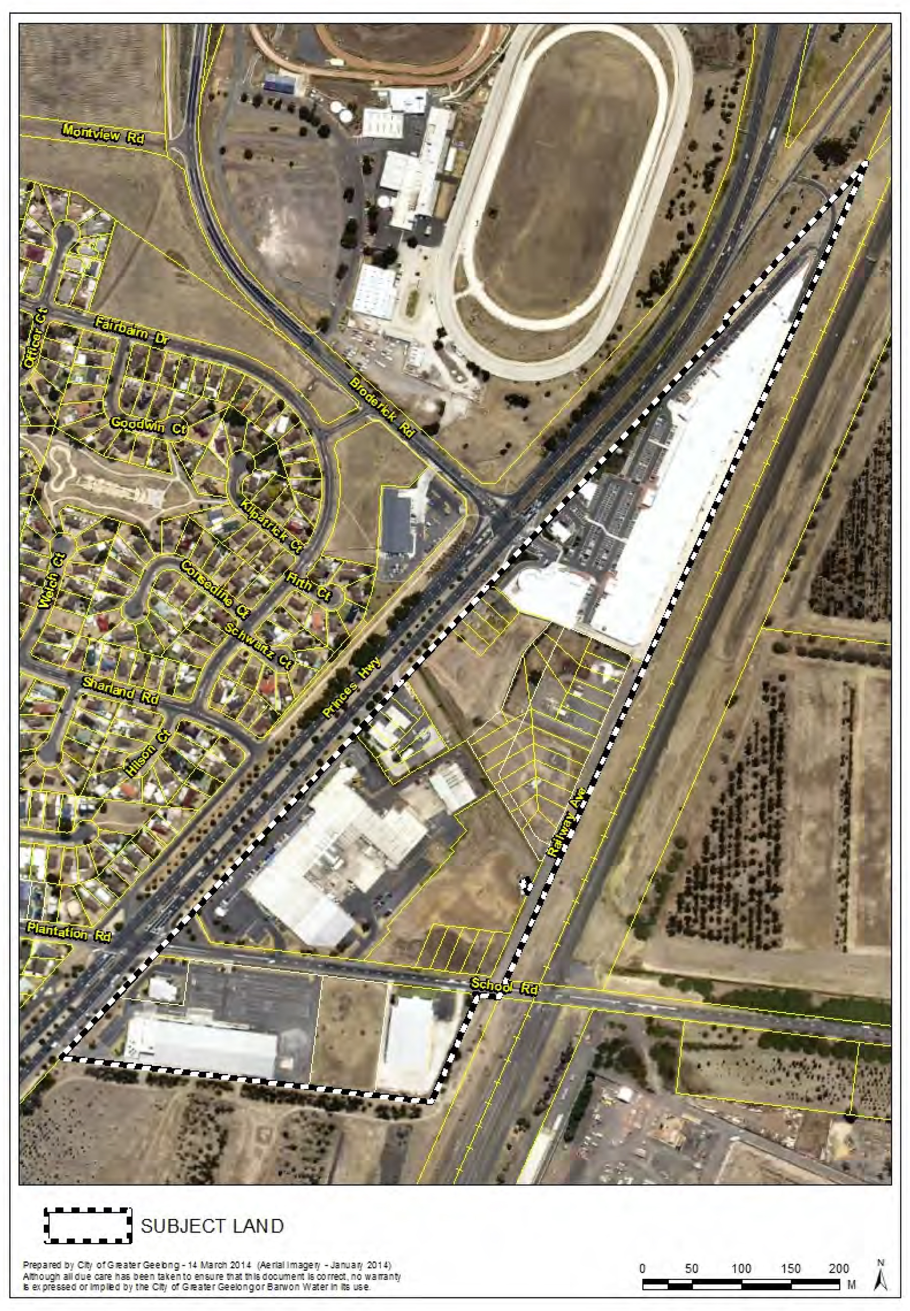 Aerial Map of the Geelong Gateway Homemaker Precinct
