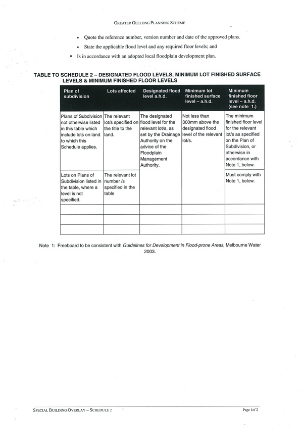 Schedule to the Special Building Overlay - Page 2 of 2