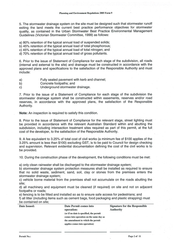 Planning Permit No: 780/2013 - Page 2 of 11