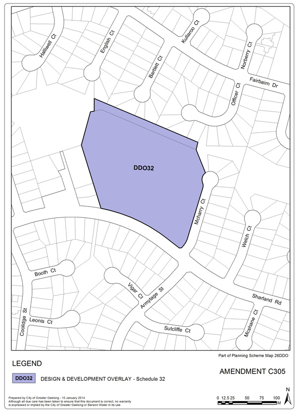 Proposed Design and Development Overlay Schedule 32 map