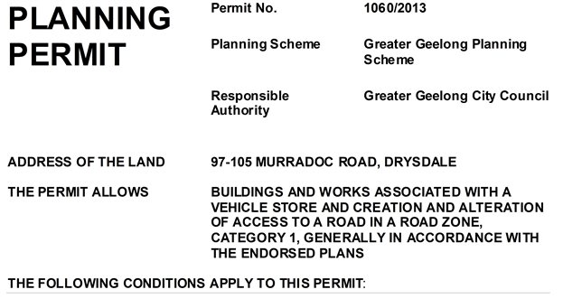 Planning Permit 1060/2013