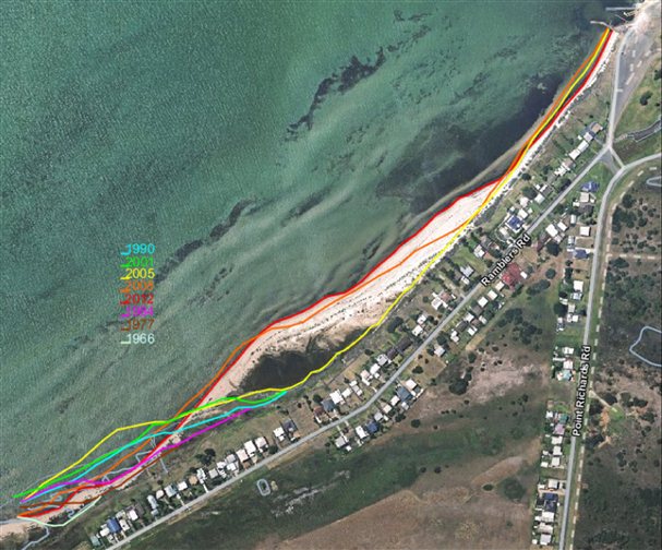 Image showing changes in coastline