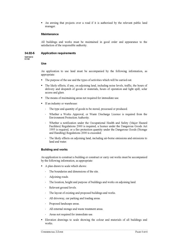 Existing Commercial 2 Zone (areas requiring change highlighted yellow)- Page 4 of 6