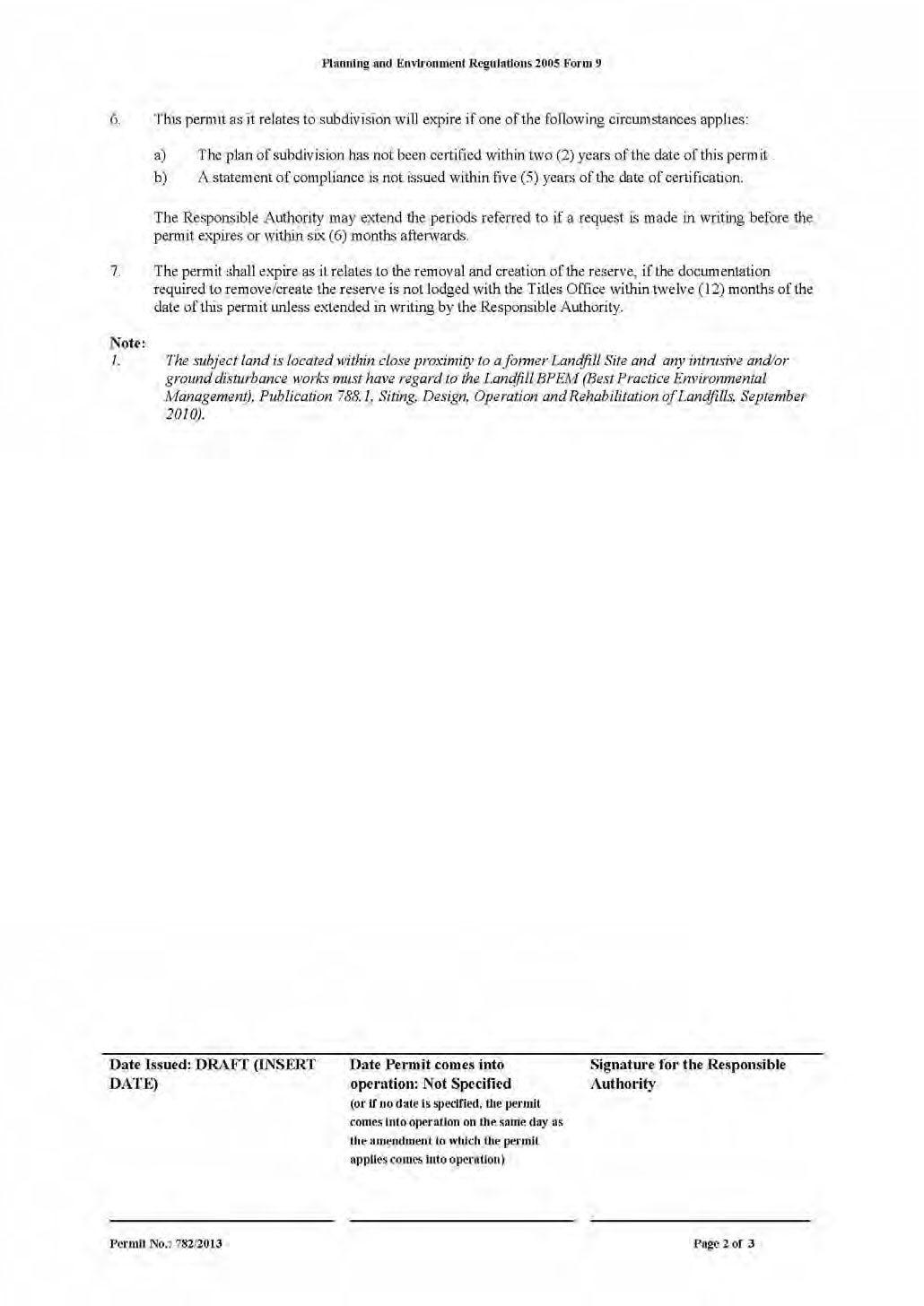 Final Planning Permit 782/2013 - Page 2 of 3