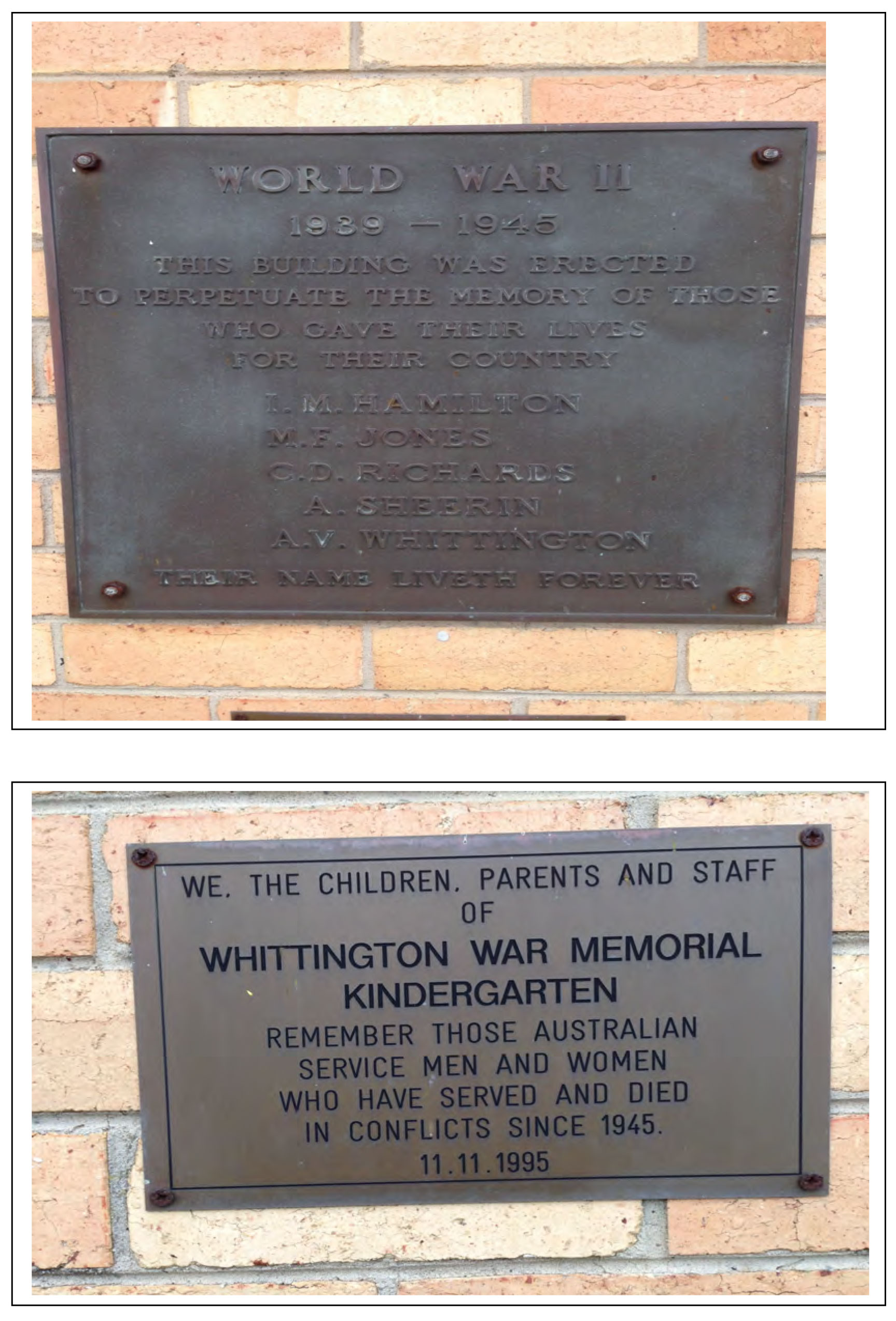 Memorial Plaques on the Building at 17 Townsend Road Whittington