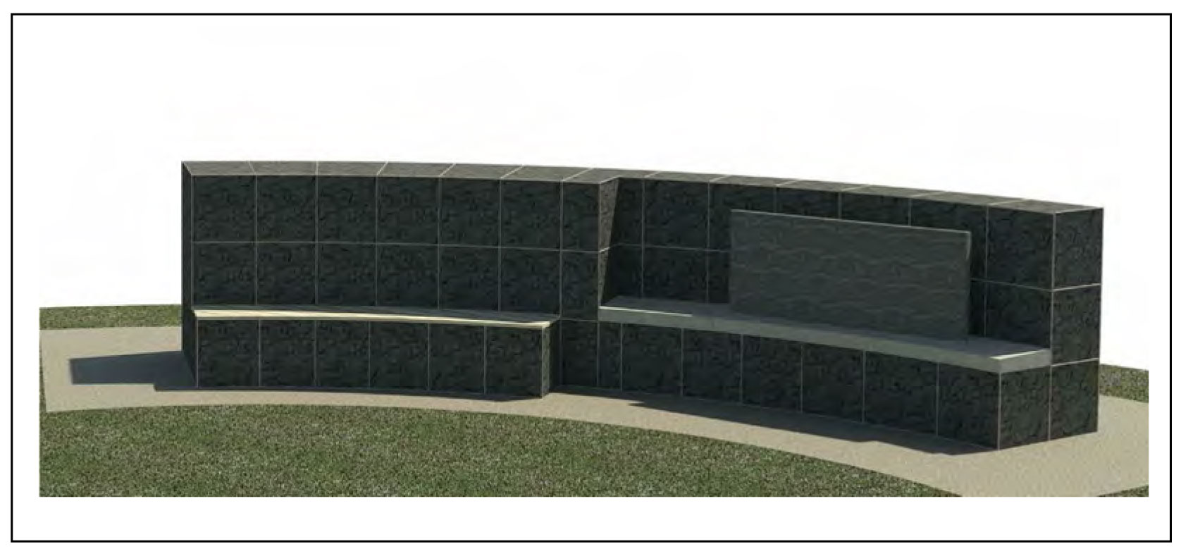 Proposed Memorial Garden Wall Perspective