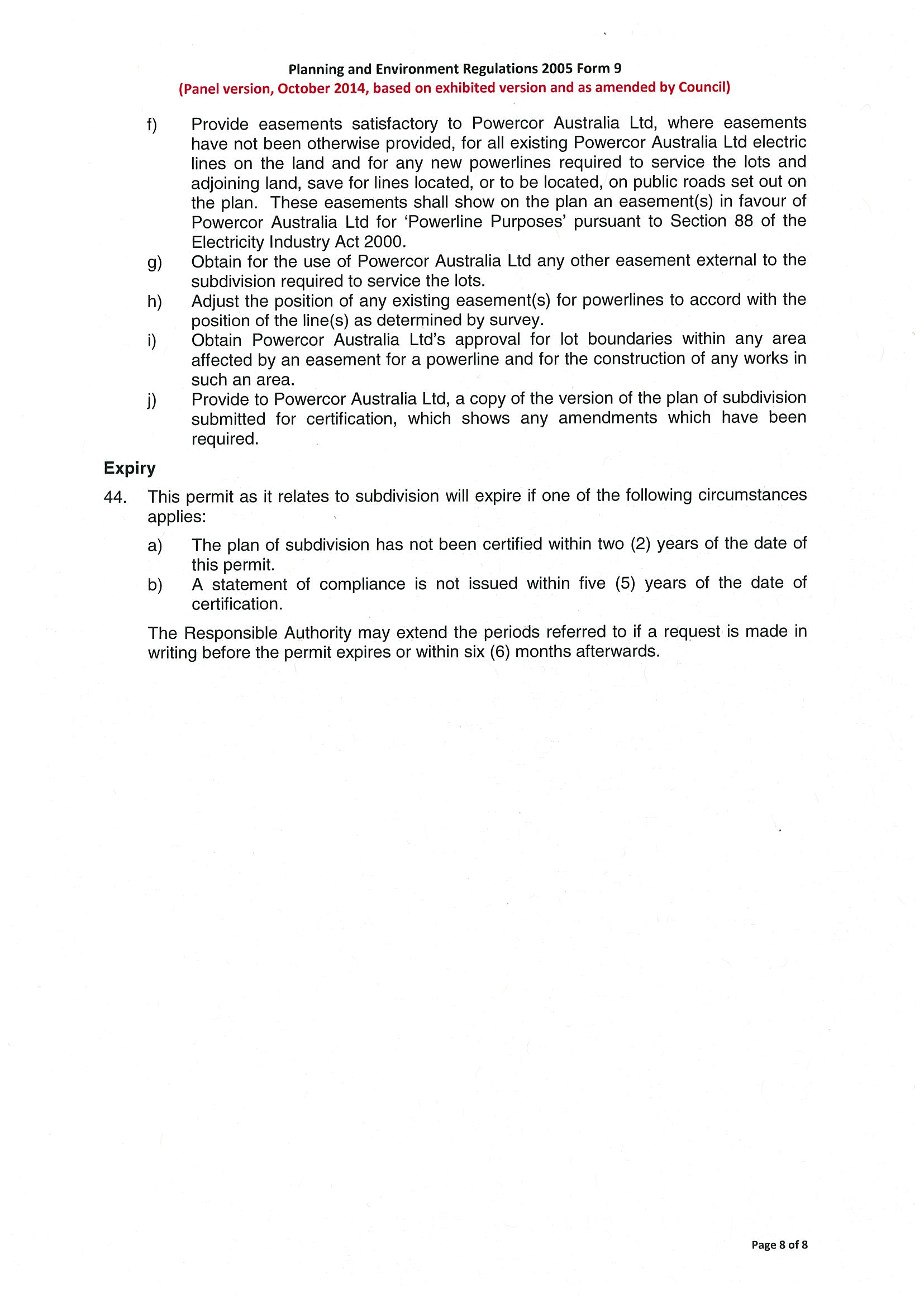 Planning Permit 780/2013 - Page 8 of 8