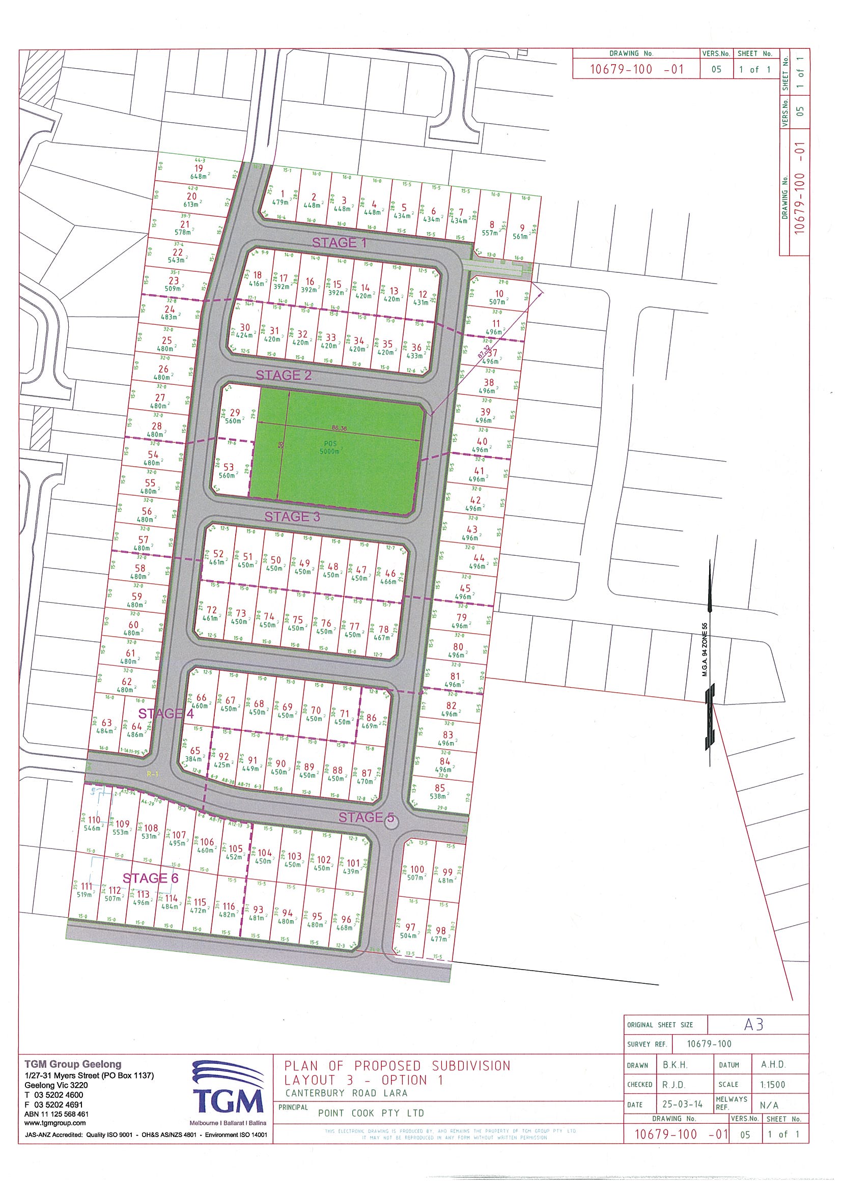 Plan referred to in Condition 1 of Planning Permit 780/2013