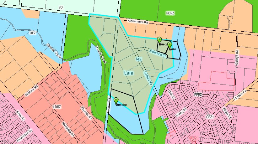 Properties removed from Amendment C306 after exhibition