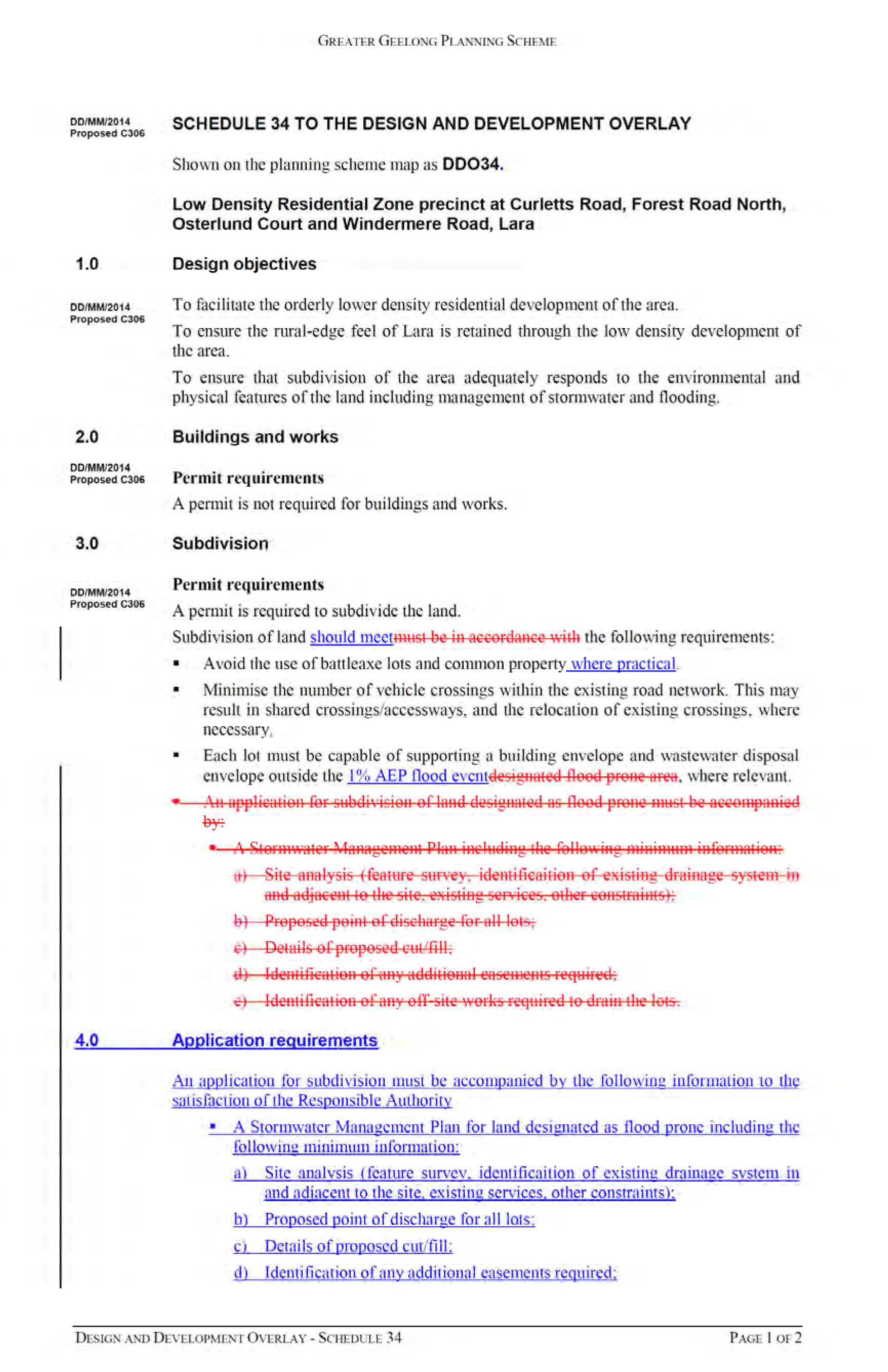 Proposed DDO changes - Page 1 of 2