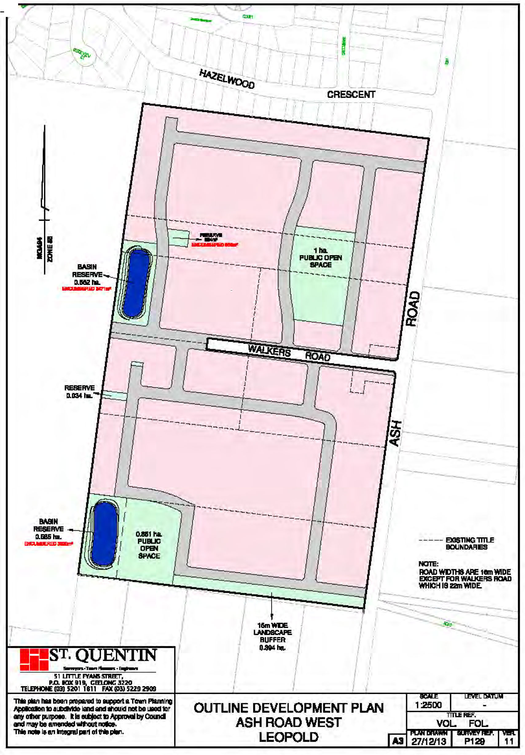 Outline development plan - Ash Road West, Leopold
