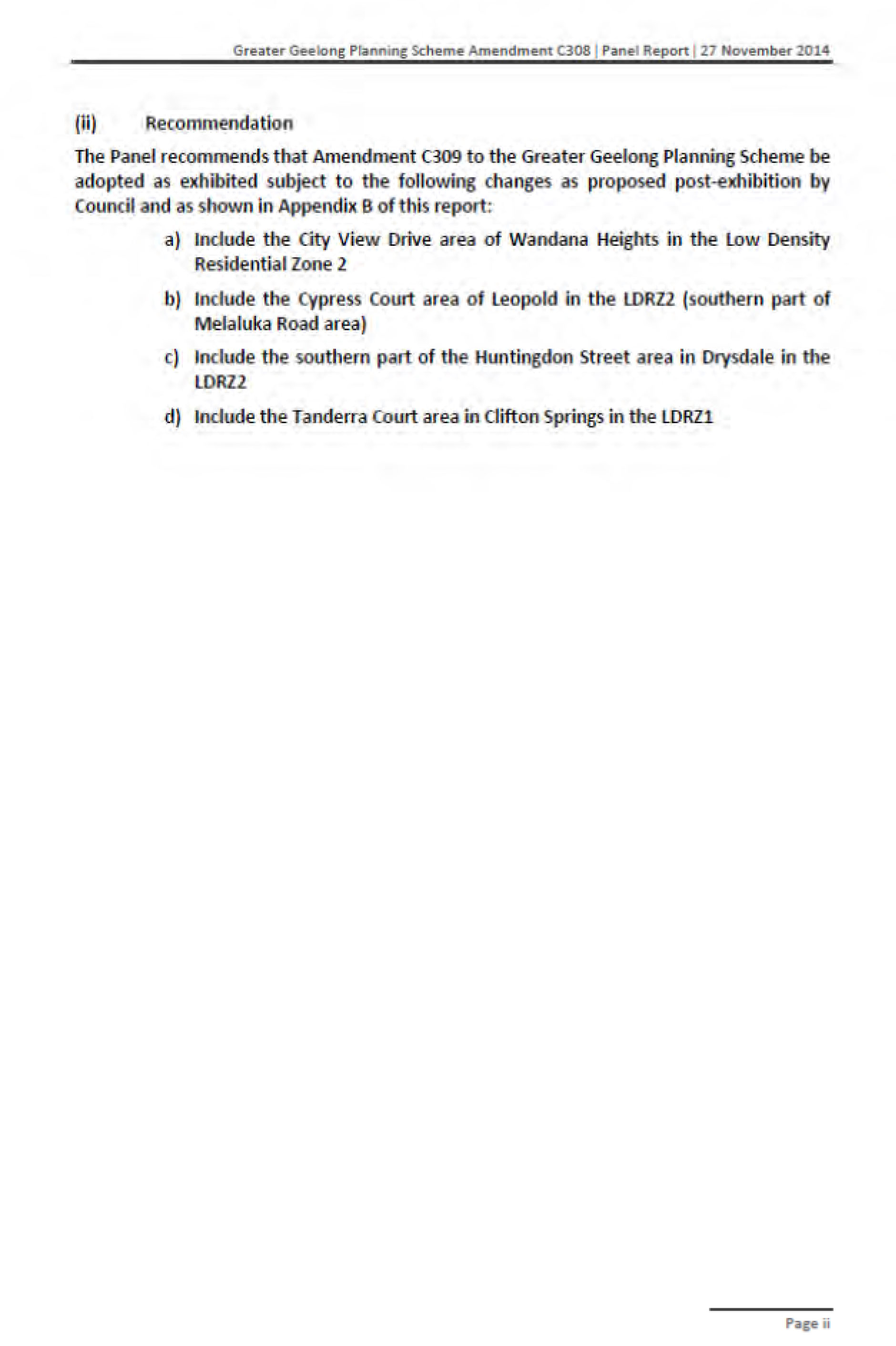 Extract from panel report - page ii