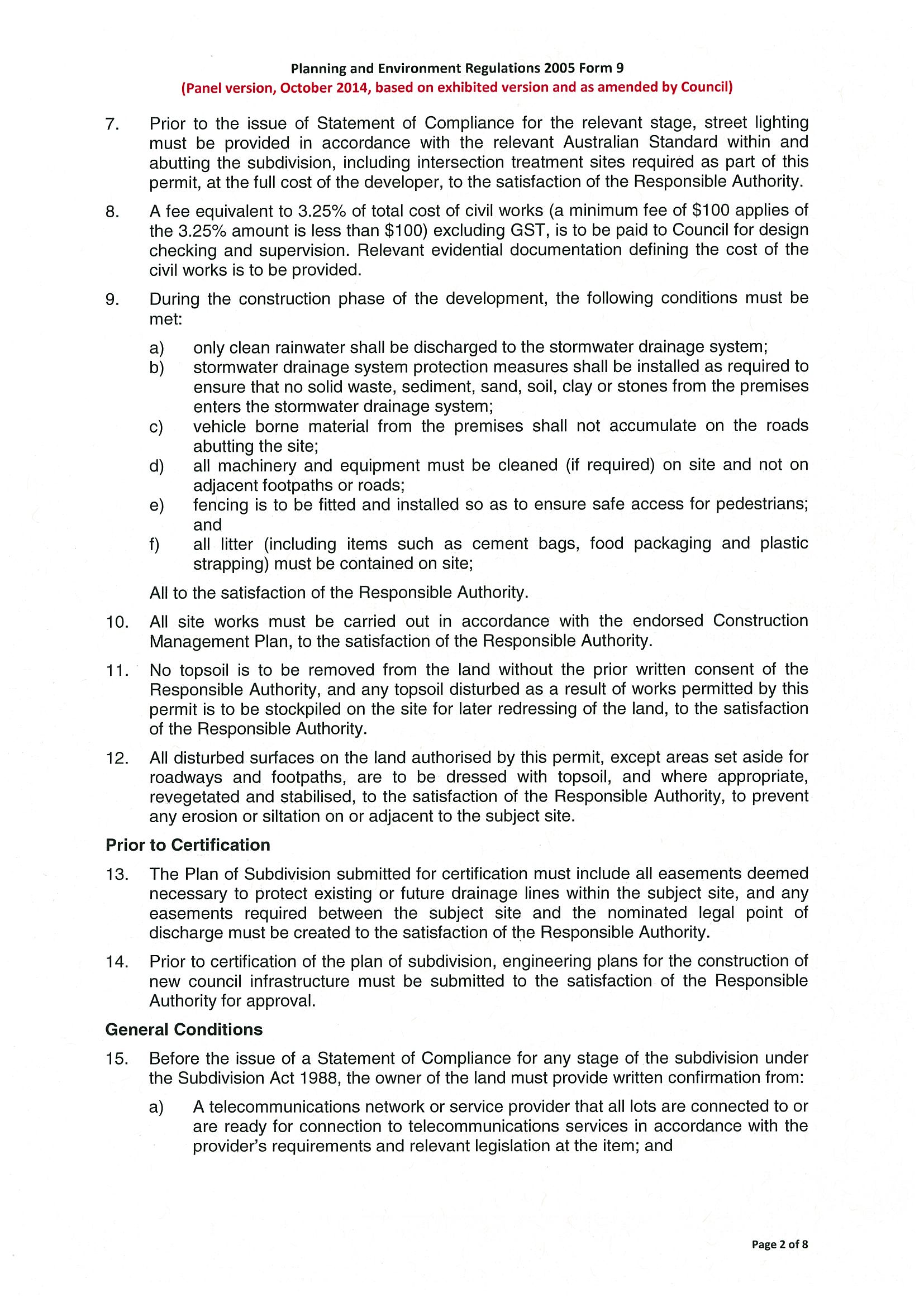 Planning Permit 780/2013 - Page 2 of 8