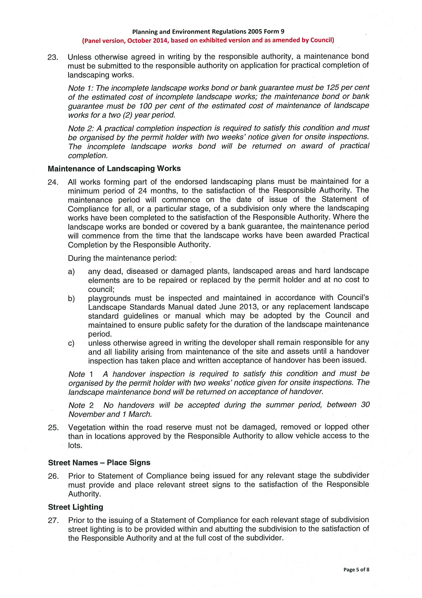 Planning Permit 780/2013 - Page 5 of 8