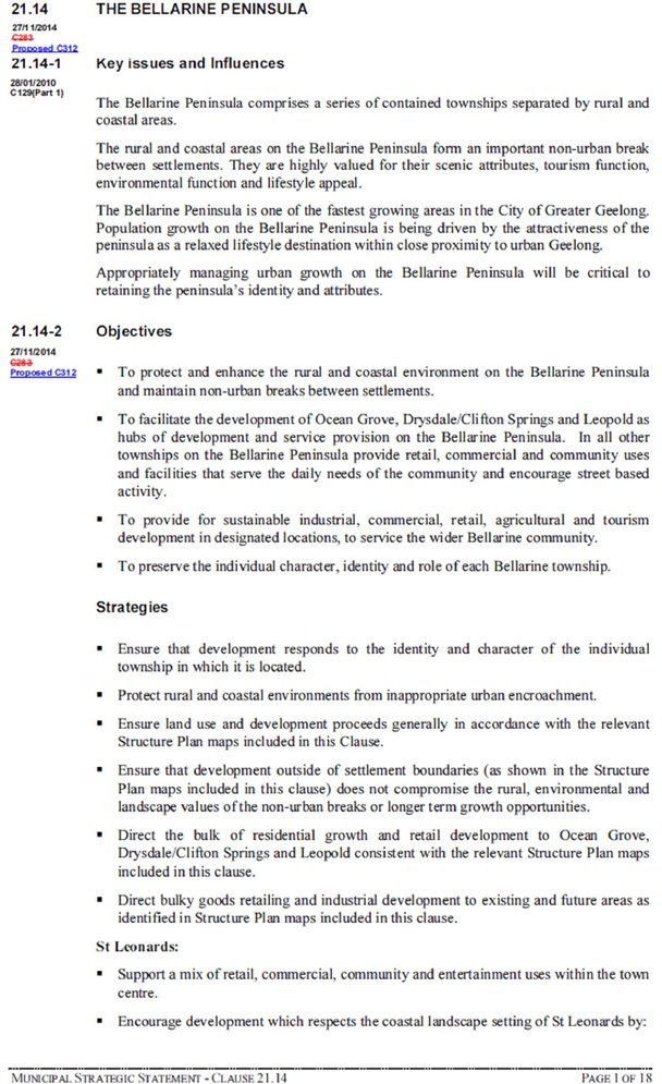 Municipal Strategic Statement - clause 21.14 - Page 1 of 18