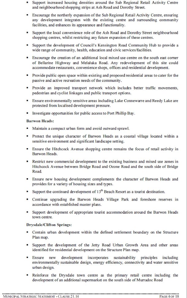 Municipal Strategic Statement - clause 21.14 - Page 4 of 18