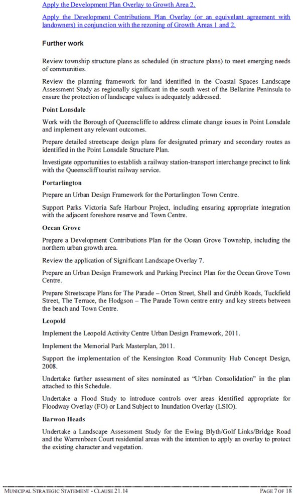 Municipal Strategic Statement - clause 21.14 - Page 7 of 18
