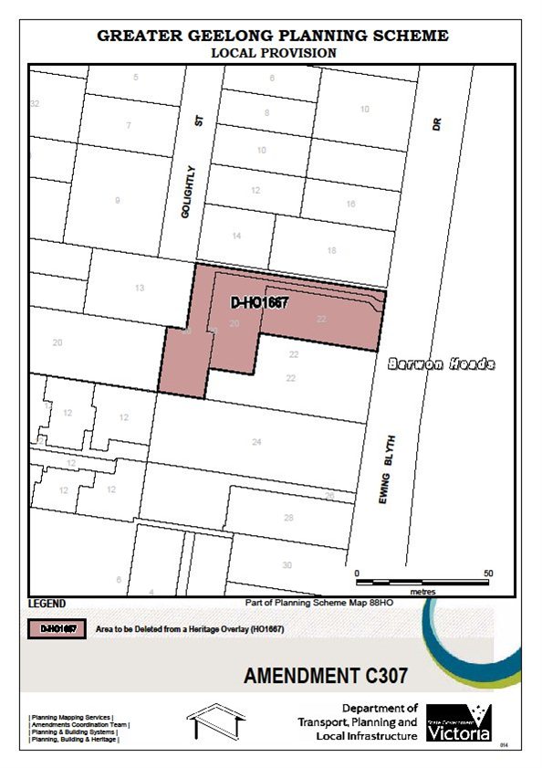 Amendment C307 - Area to be deleted from a Heritage Overlay (HO1657) - Part of Planning Scheme Map 88HO