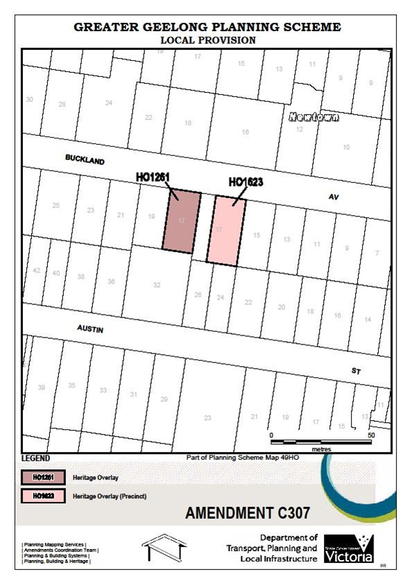 Amendment C307 - Heritage Overlay and Heritage Overlay (Precinct) - Part of Planning Scheme Map 49HO