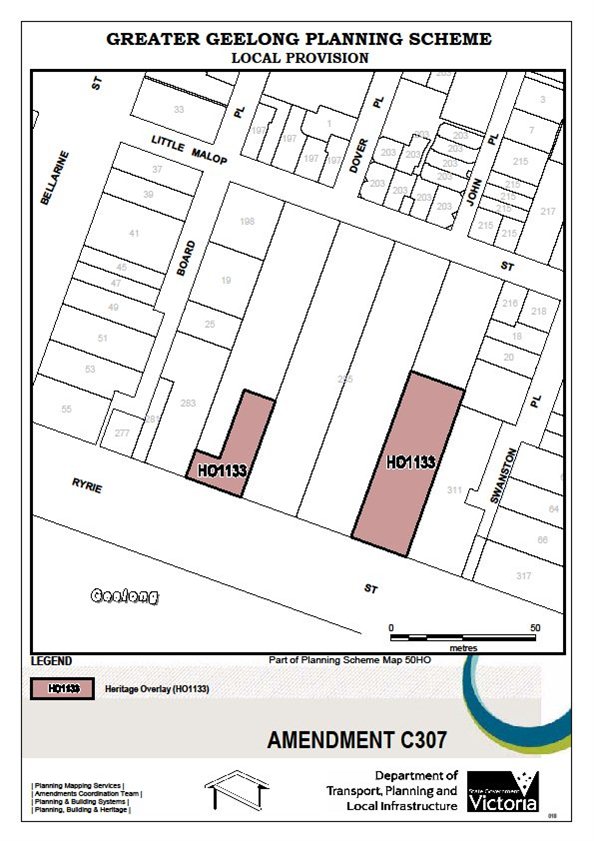 Amendment C307 - Heritage Overlay (HO1133) - Part of Planning Scheme Map 50HO