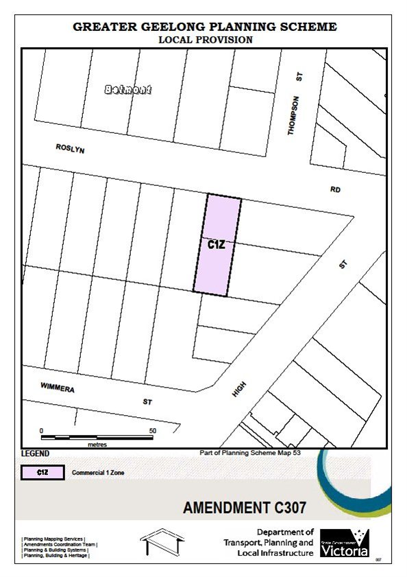 Amendment C307 - Commercial 1 One - Part of Planning Scheme Map 53