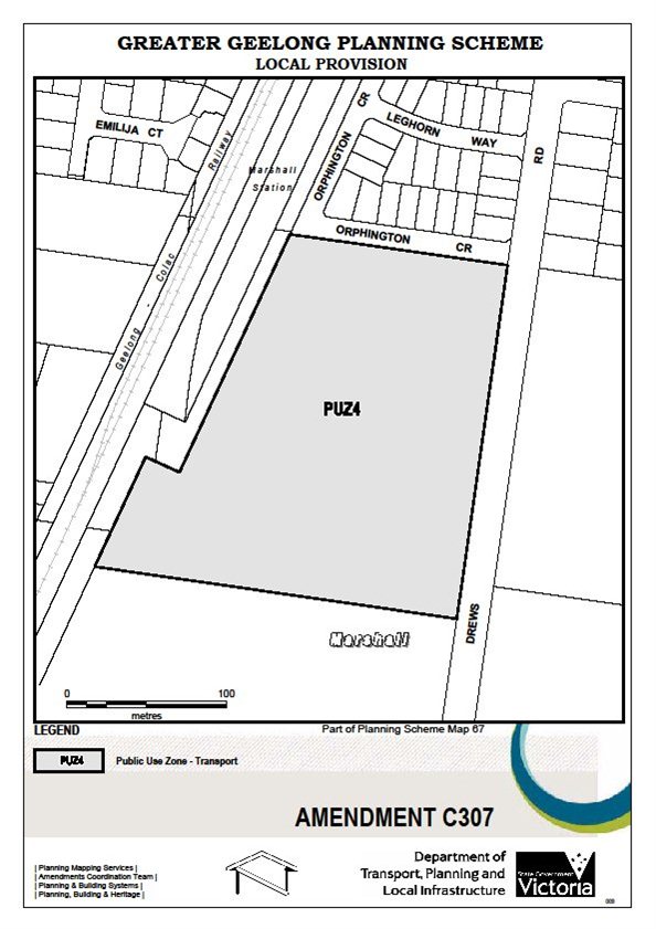 Amendment C307 - Part of Public Use Zone - Transport - Part of Planning Scheme Map 67