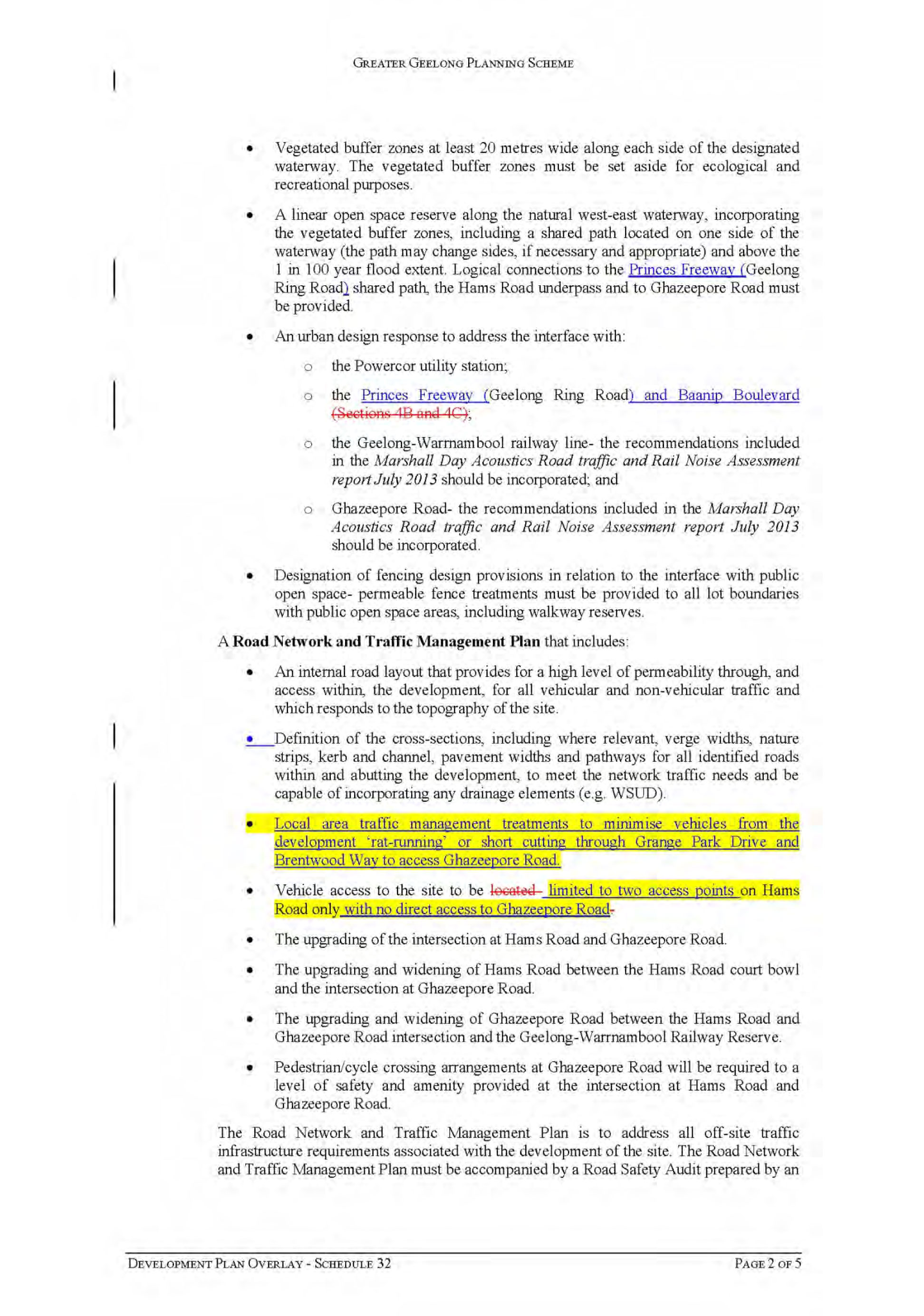 Updated Development Plan Overlay Schedule - Page 2 of 5