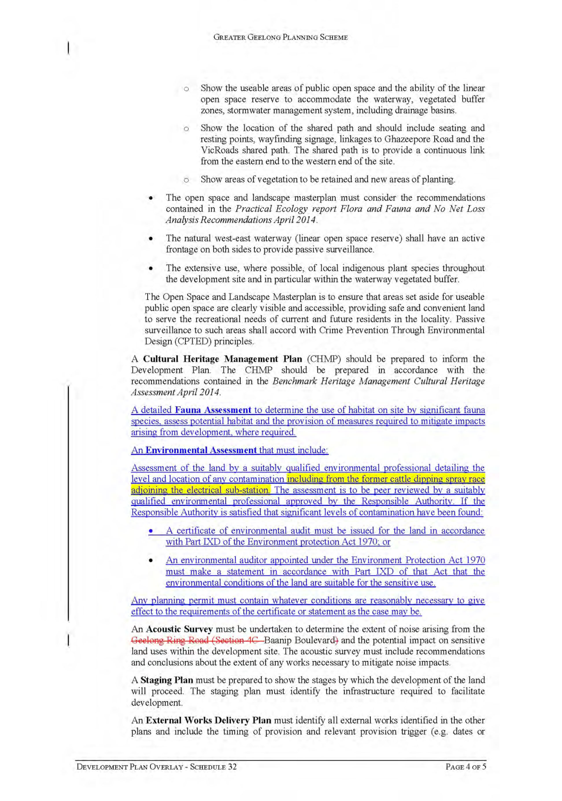 Updated Development Plan Overlay Schedule - Page 4 of 5