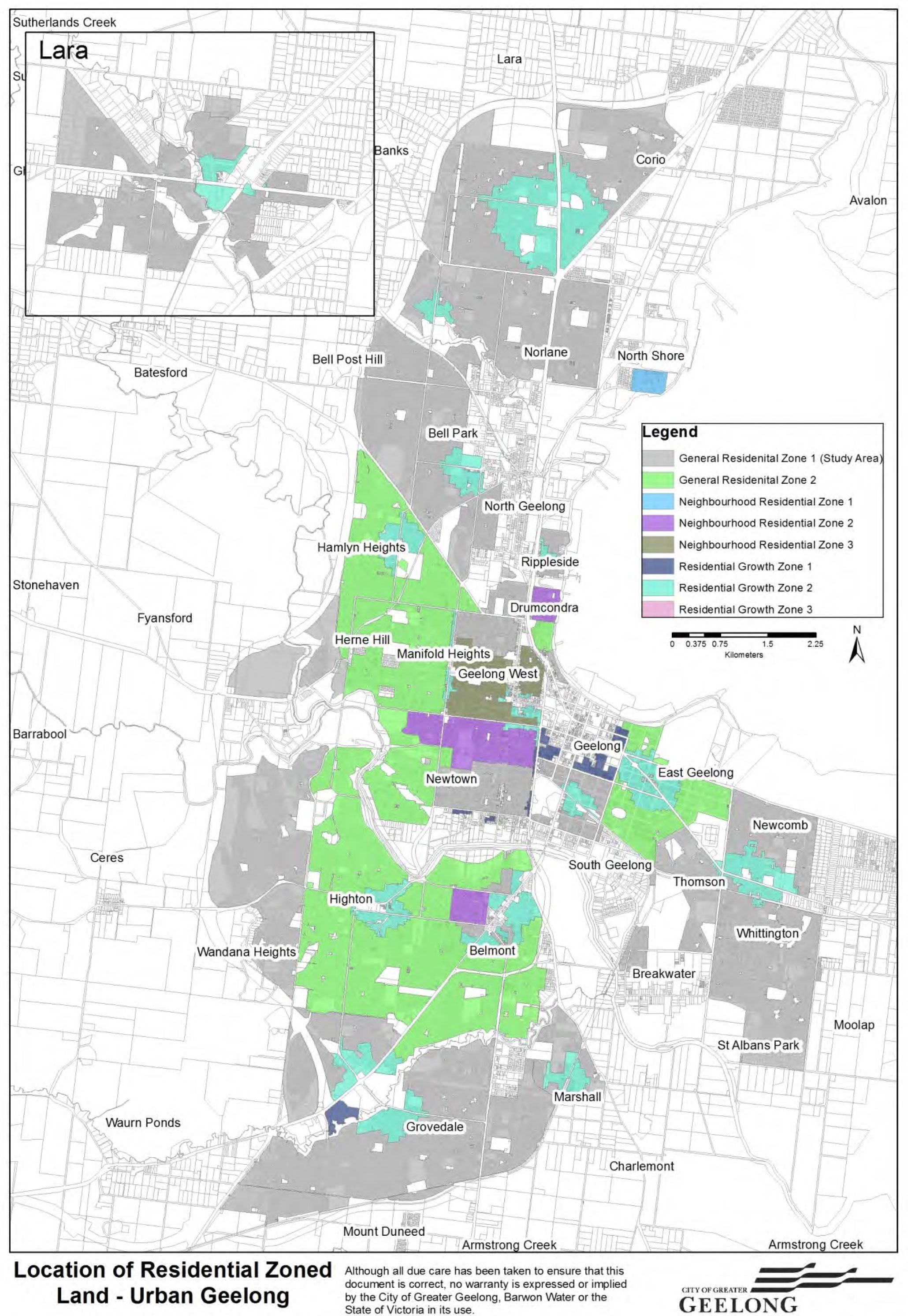 Location of Residential Zoned Land - Urban Geelong