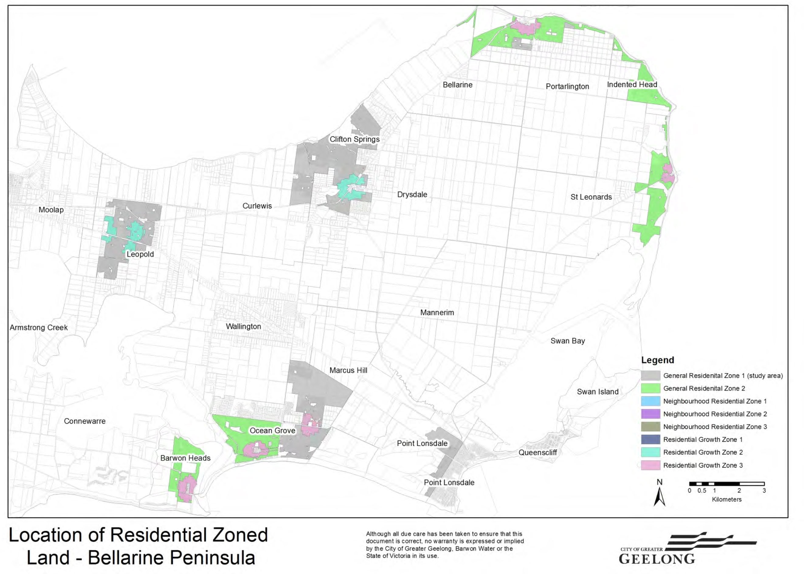 Location of Residential Zoned Land - Bellarine Peninsula