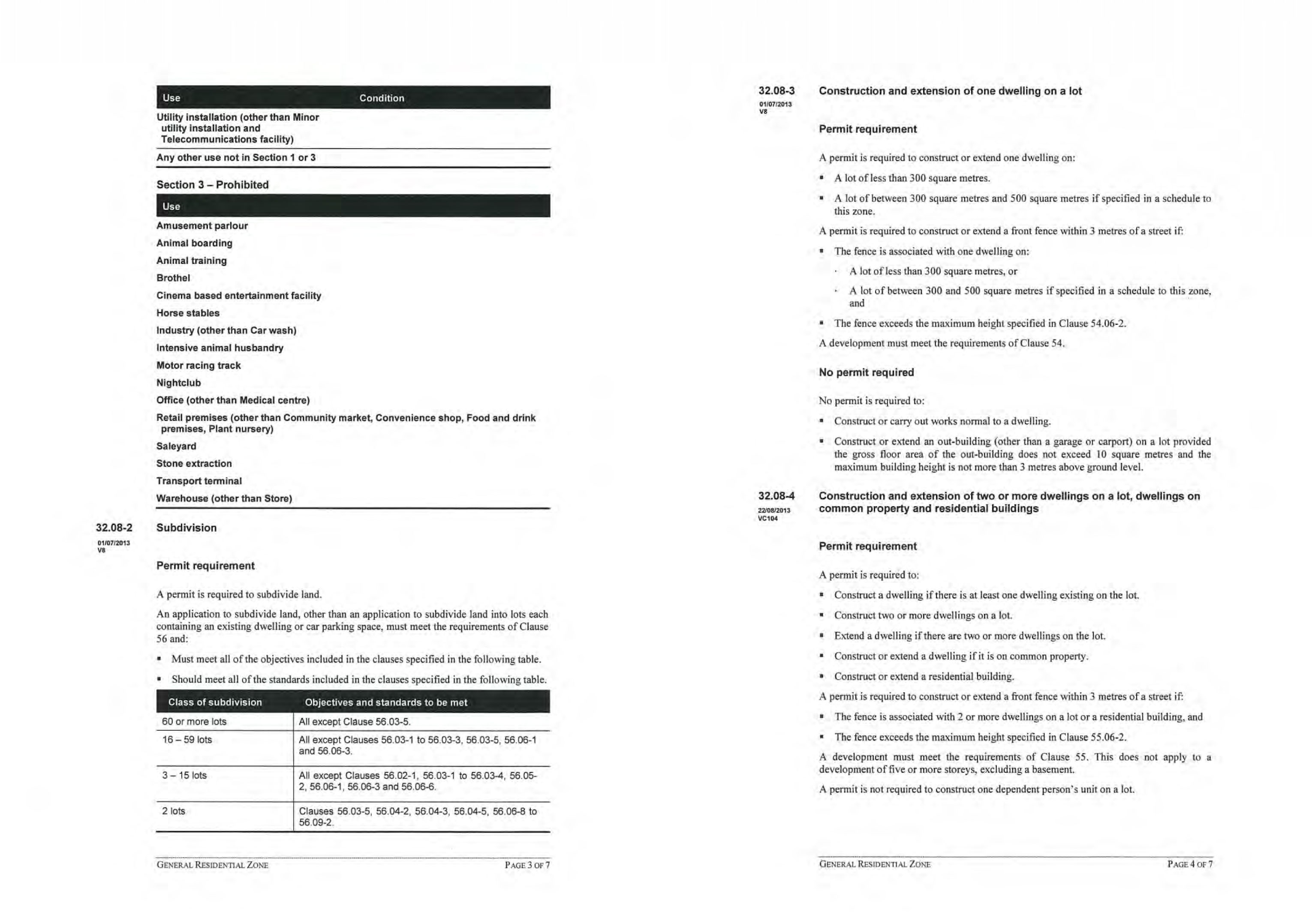 General Residential Zone - Page 1 and 2 of 7