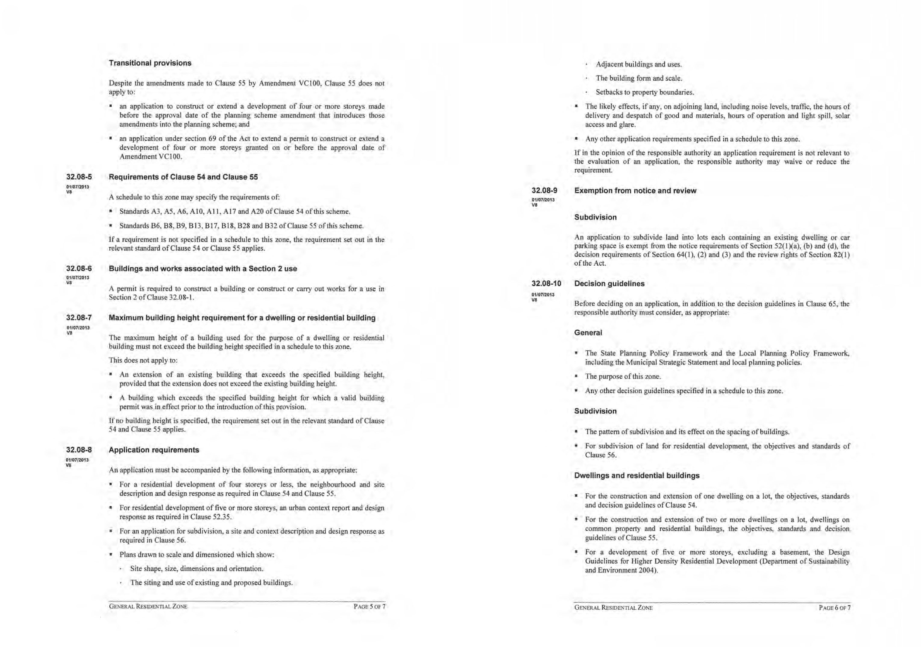 General Residential Zone - Page 3 and 4 of 7