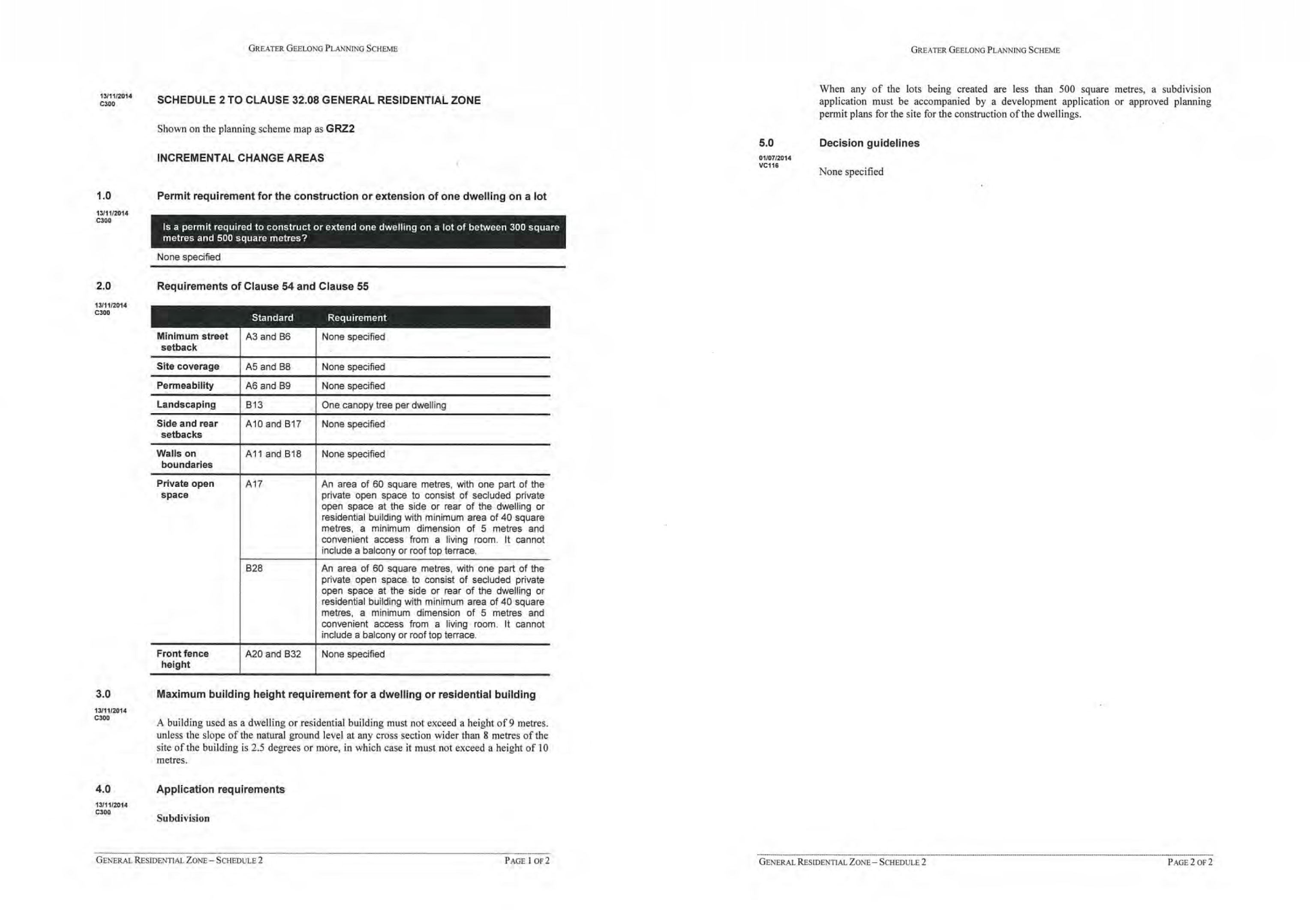 General Residential Zone - Page 7 of 7 and Schedule 1 to Clause 32.08 General Residential Zone - Page 1 and 2 of 2