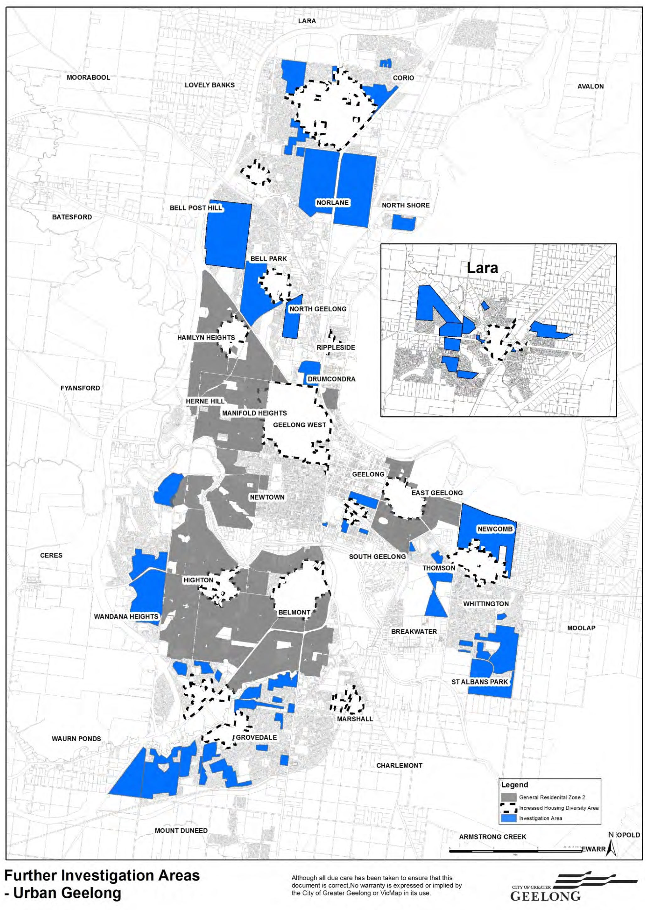 Further investigation areas - Urban Geelong