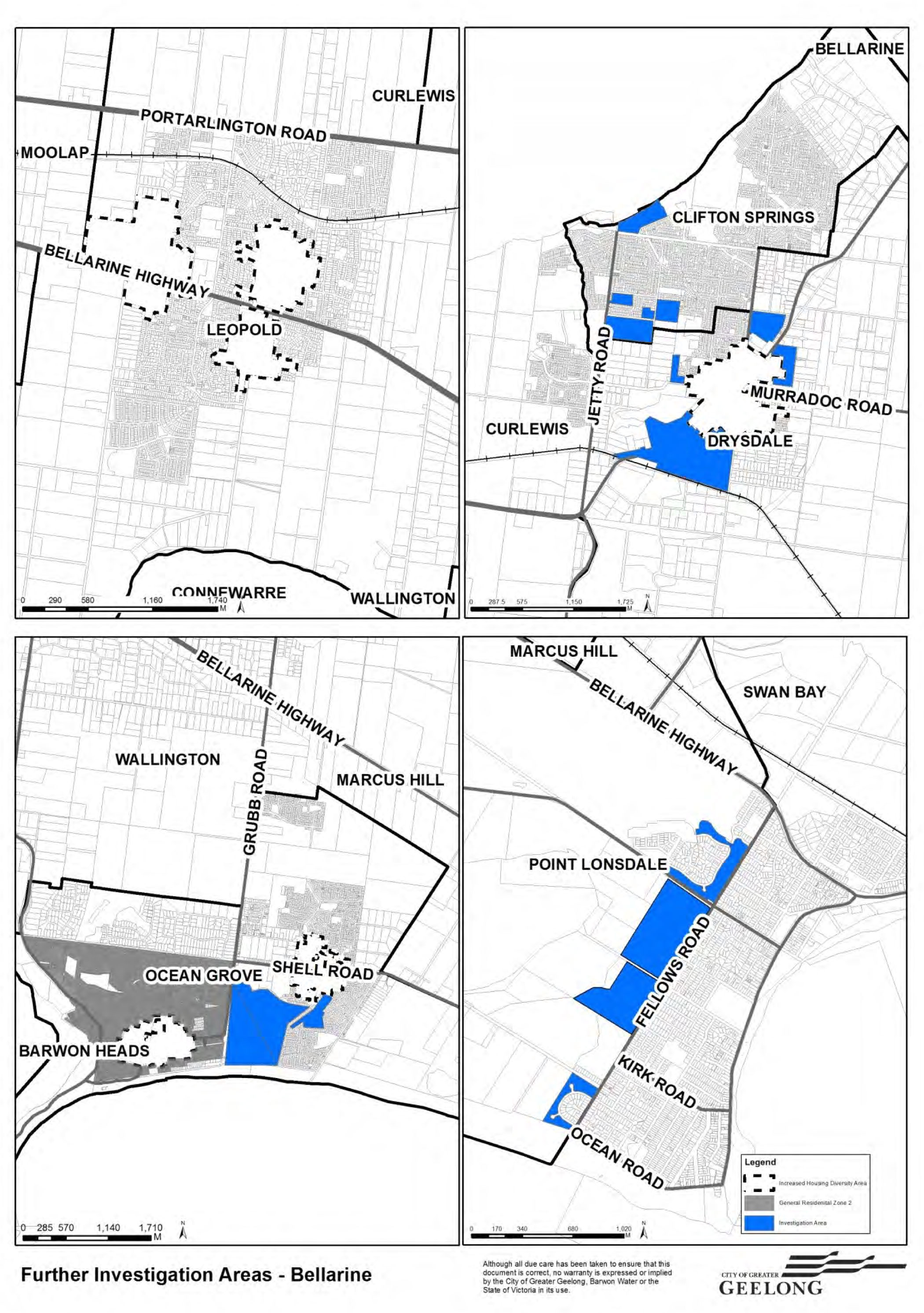 Further investigation areas - Bellarine