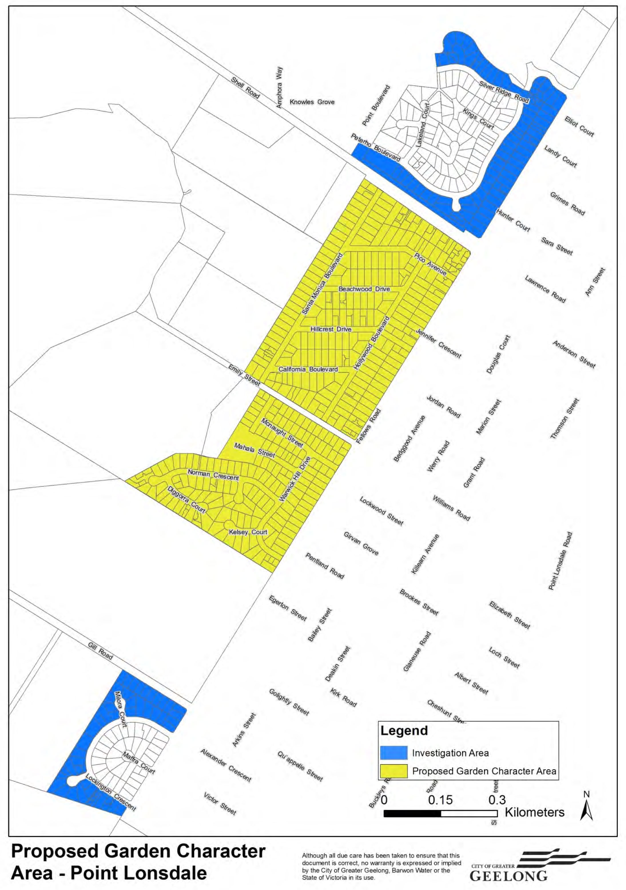 Proposed garden character area - Point Lonsdale