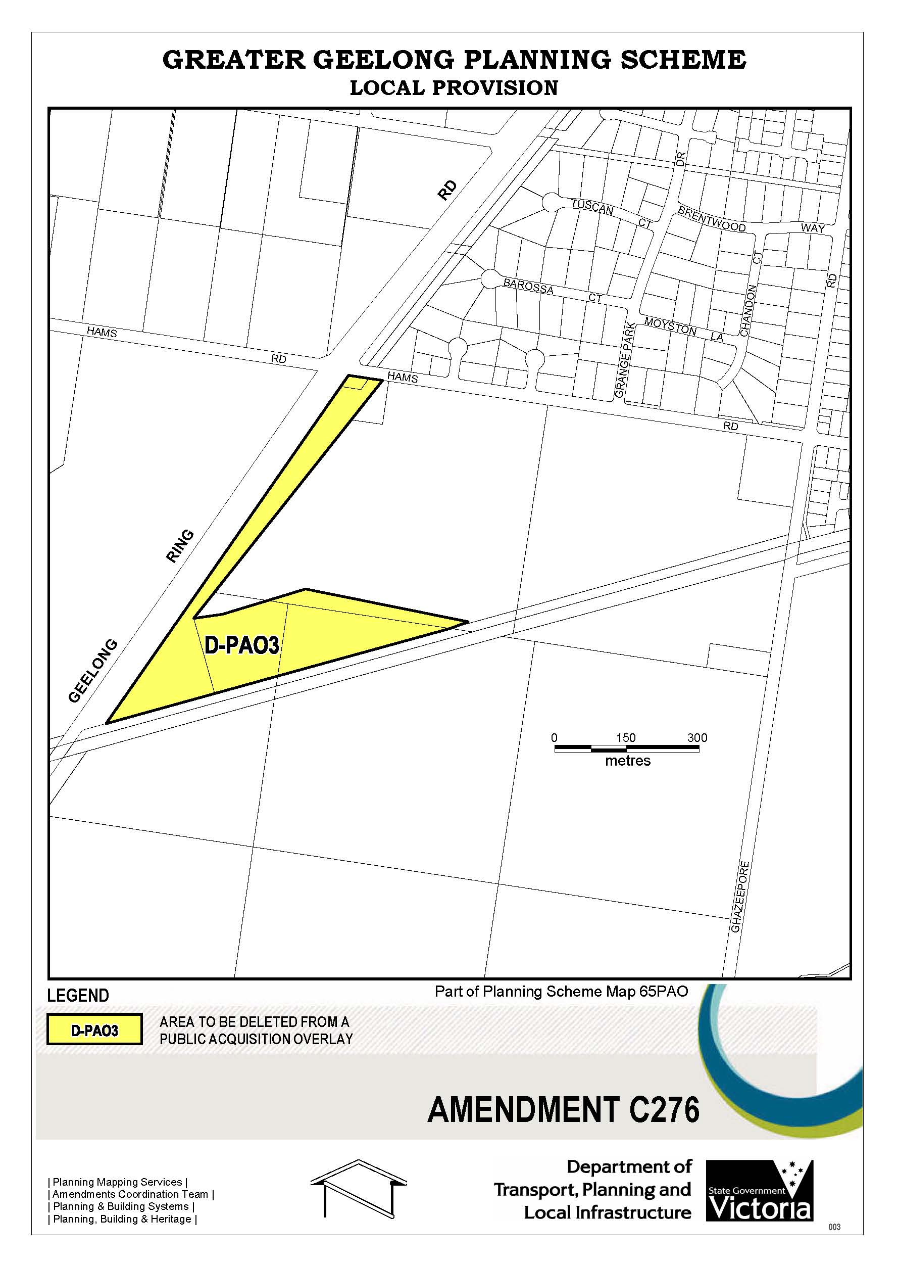 Proposed deletion of Public Acquisition Overlay 3