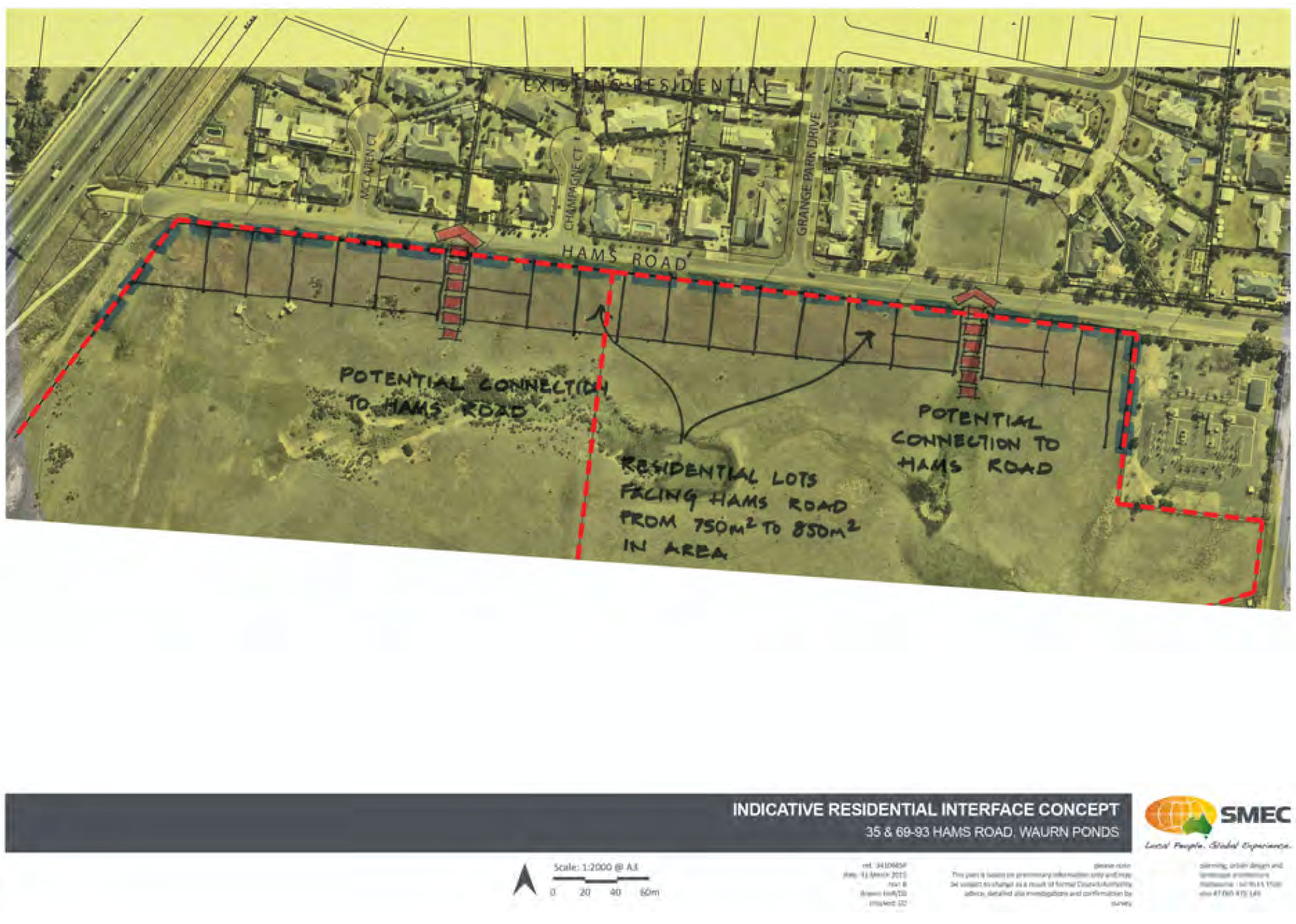 Proposed Interface Treatment along Hams Rd