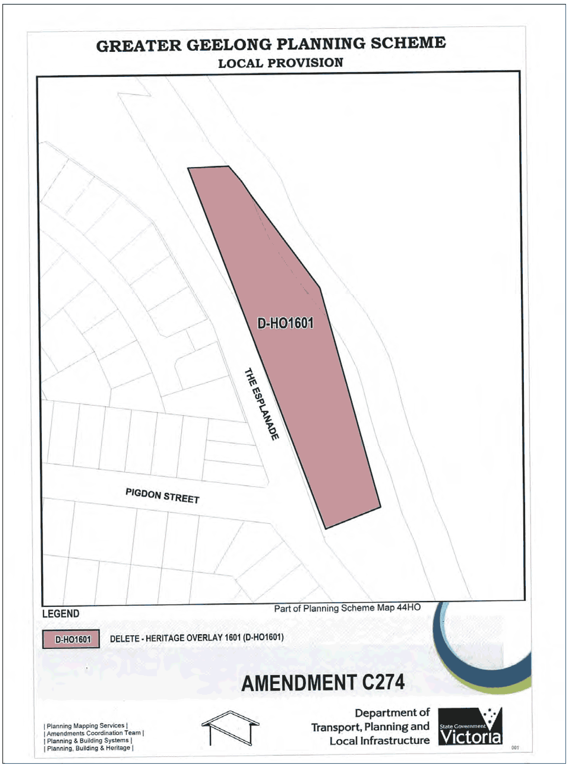 Amendment Map - Delete Heritage Overlay 1601
